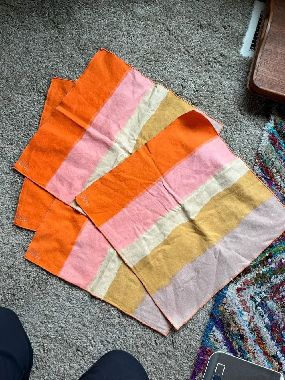 VTG 70s Vera Neumann Abstract Stripe Napkins Set of 4 NWOT Mid Century Modern